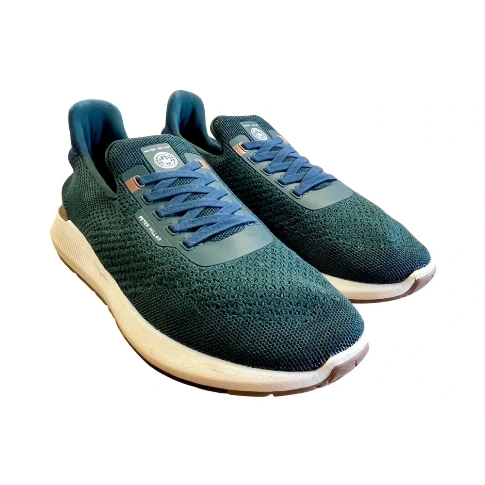PETER MILLAR Green Apollo Knit Sneaker Mens 9.5 Slip On Performance Athleisure‎
